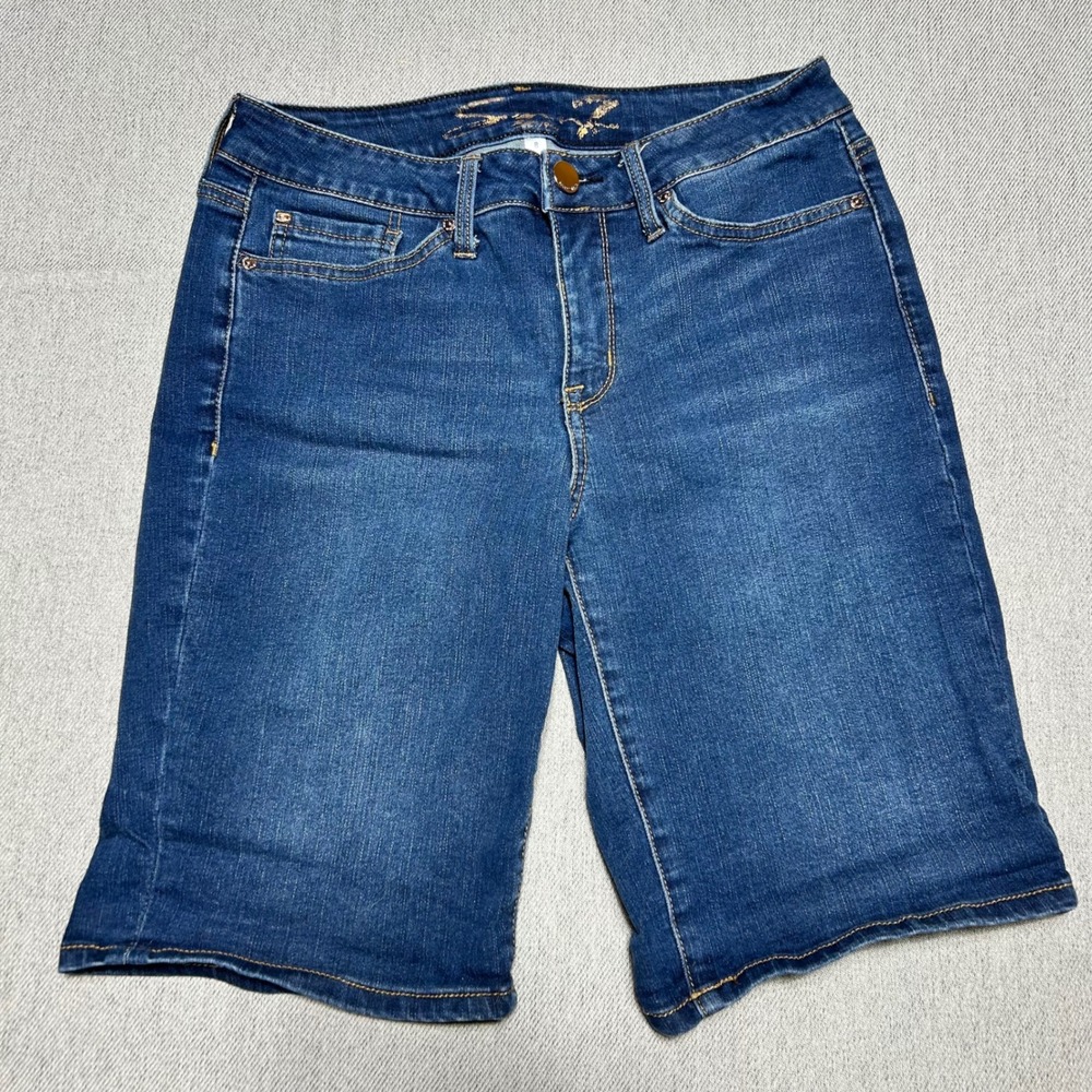 Seven7 Bermuda Shorts Womens Size 8 Blue Black Denim 3 Pair Bundle Jorts - Picture 2 of 16